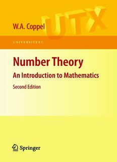 Number Theory An Introduction To Mathematics